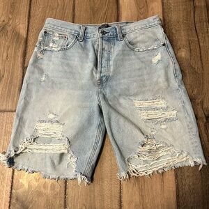 Abercrombie and Fitch distressed high waisted denim shorts